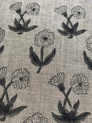 Handloom linen fabric designer indian hand block print heavy fabric pillowcases thick linen upholstery block printing art table cover - Rohiyaan